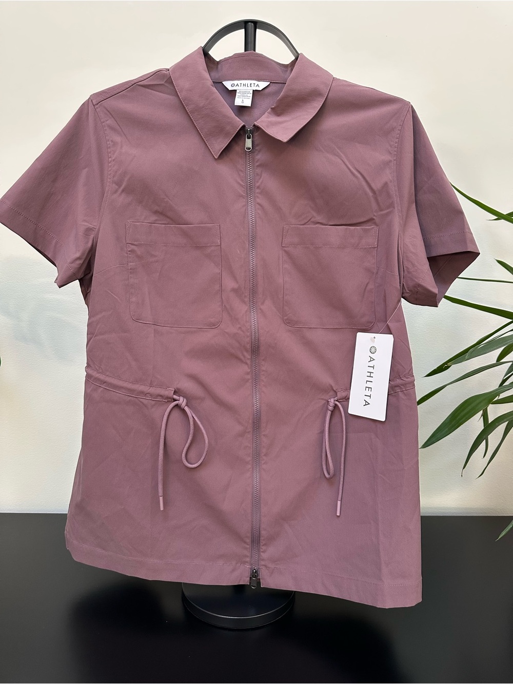Athleta Dusty Mauve Cinch Tee with Drawcord